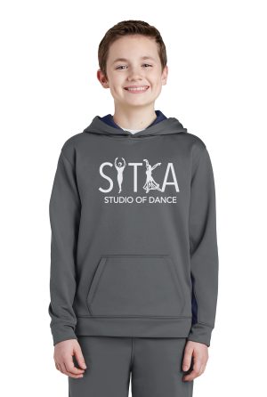 Sport-Tek® Youth Sport-Wick® Fleece Colorblock Hooded Pullover