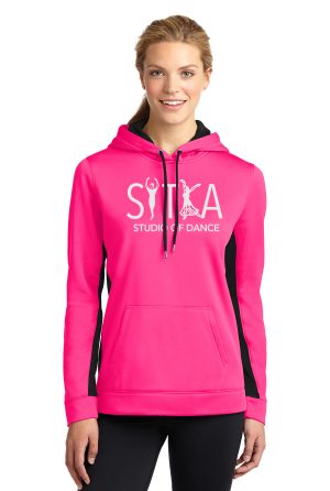Sport-Tek® Ladies Sport-Wick® Fleece Colorblock Hooded Pullover