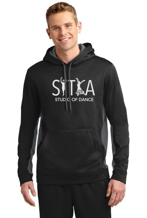 Sport-Tek® Sport-Wick® Fleece Colorblock Hooded Pullover Brand Logo